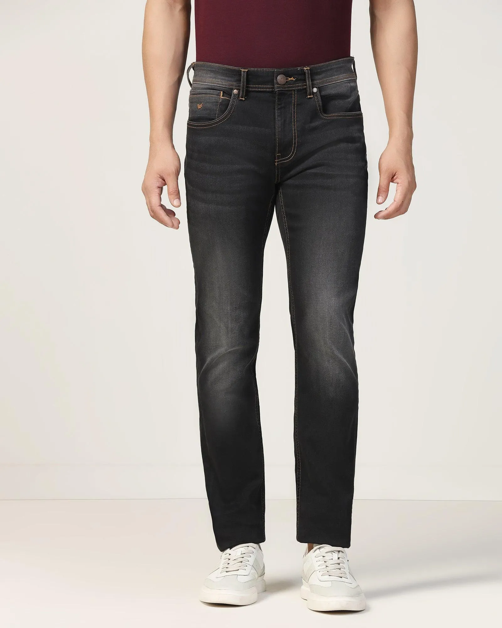 Superflex Slim Yonk Fit Black Jeans - Ambros Timeless Look Breathable Lining System