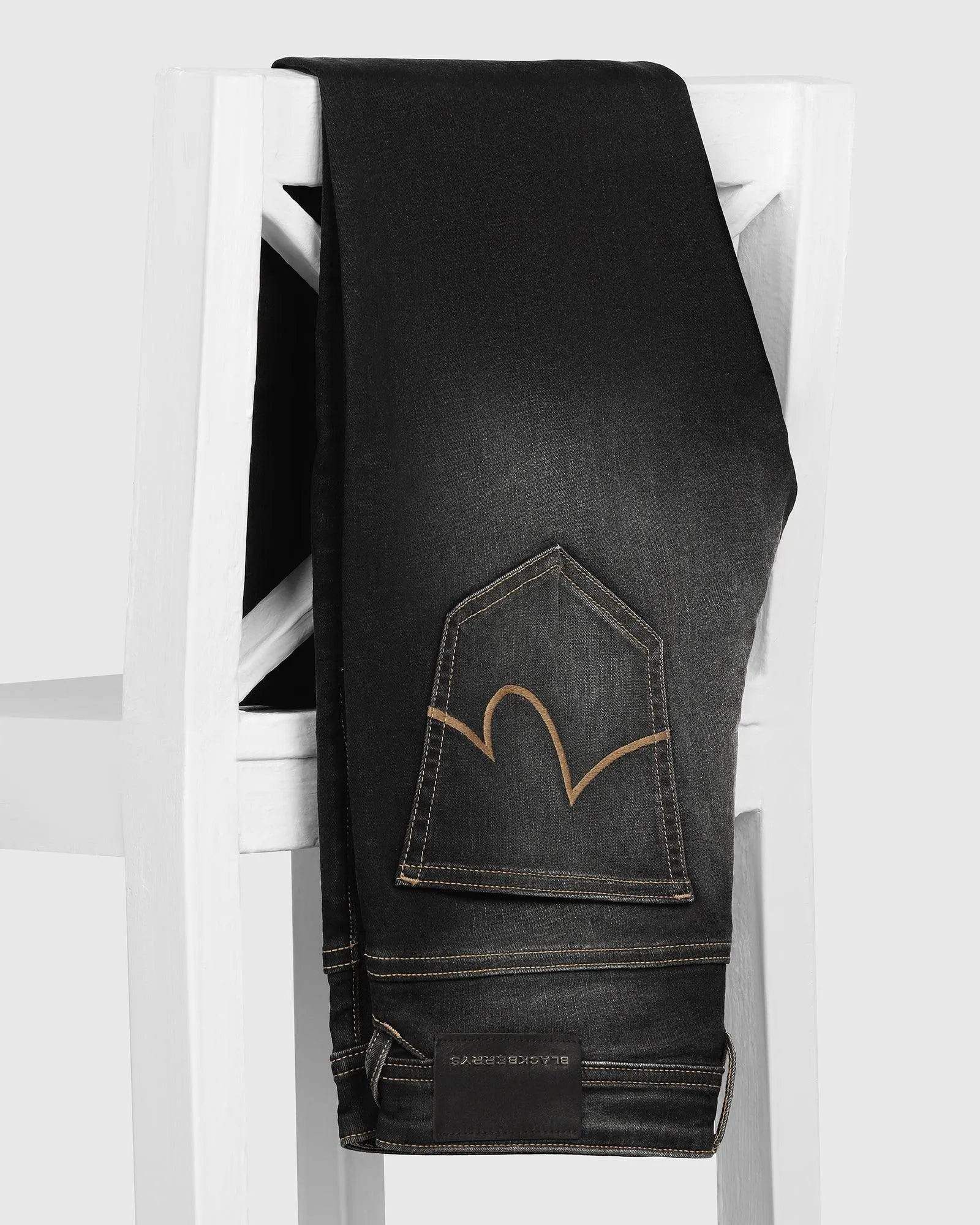 Universal Fit Design Superflex Slim Yonk Fit Black Jeans - Ambros