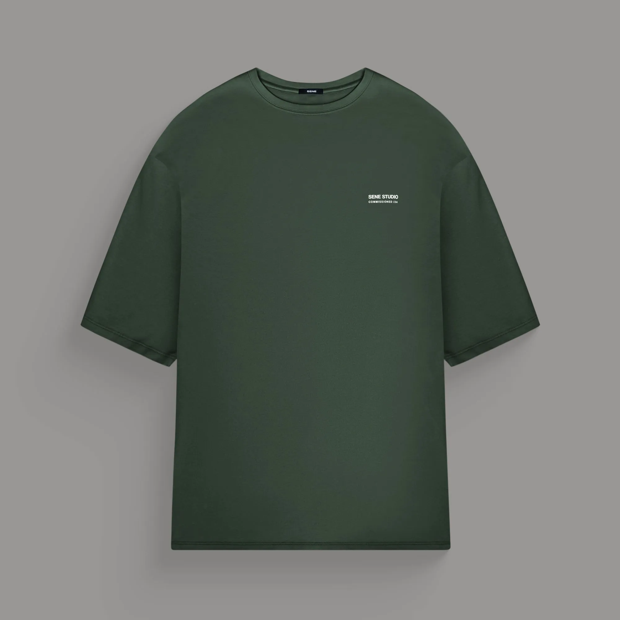 Breathable Lamination Commissioned Cumulus Drop Shoulder T-Shirt - Moss