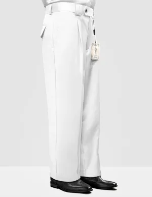 WHITE WIDE LEG DRESS PANTS StretchWaistband