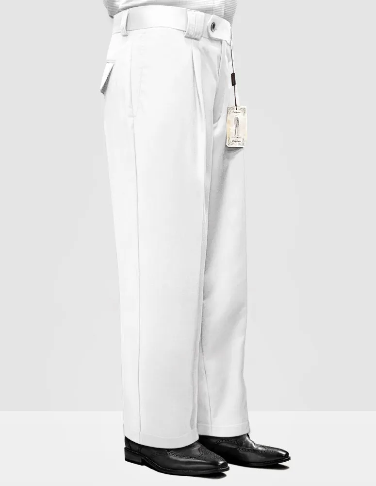 WHITE WIDE LEG DRESS PANTS StretchWaistband