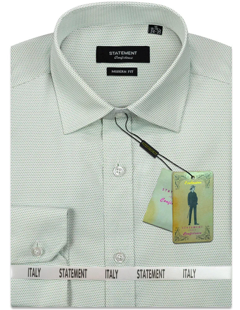MODERN FIT GREEN PIN DOT DRESS SHIRT Timeless elegance