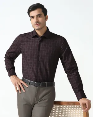 garden party Solid Hue Wine Check Shirt - Ratio