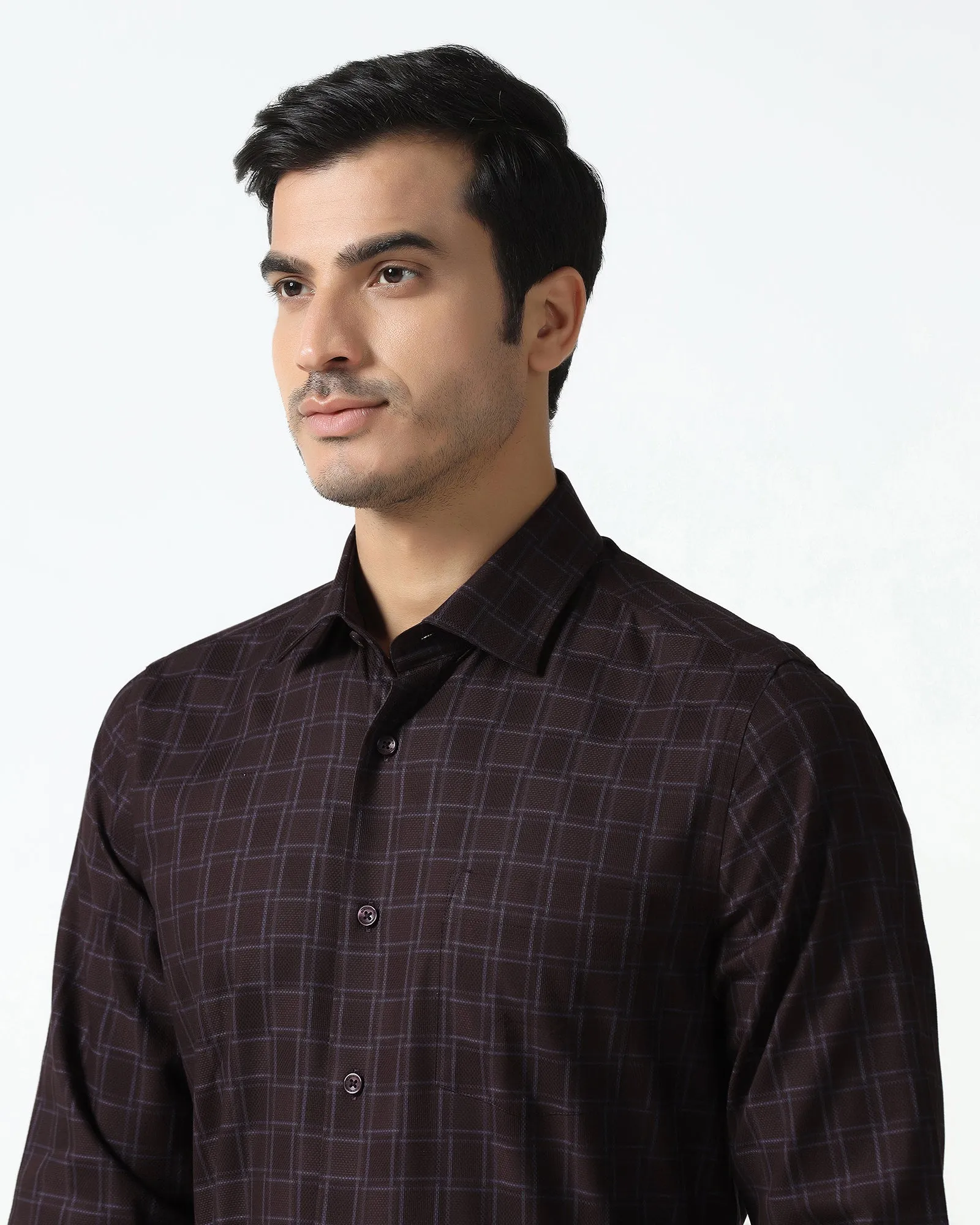 Wine Check Shirt - Ratio Comfort Wear