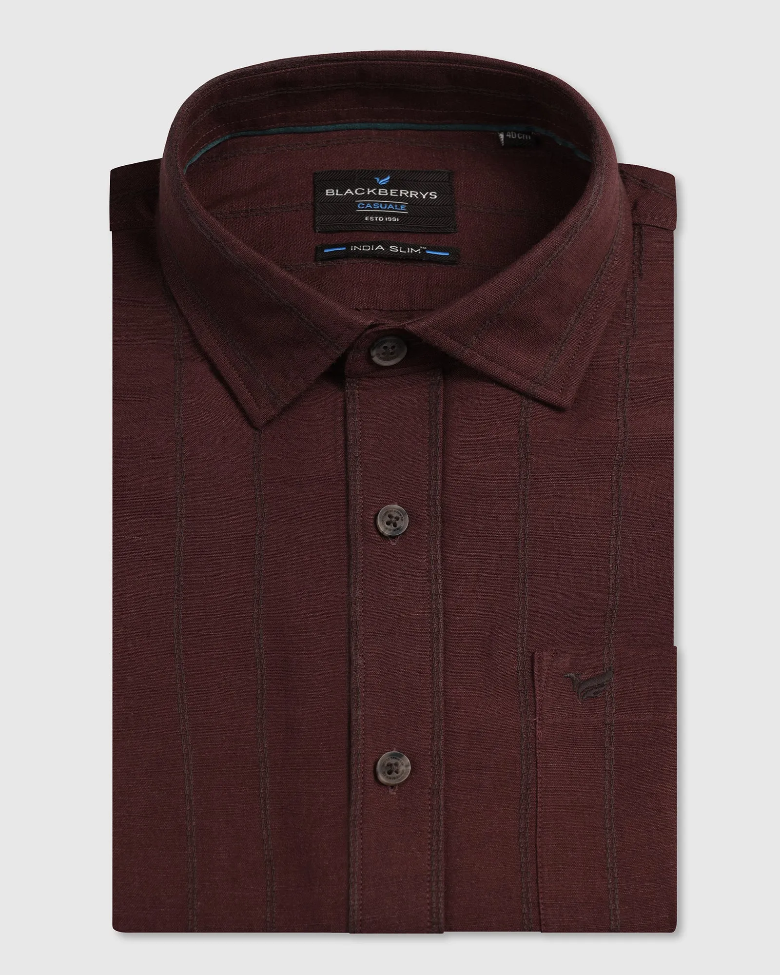 Rust Linen Stripe Shirt - Raydon Teen Fashion Exclusive Collection