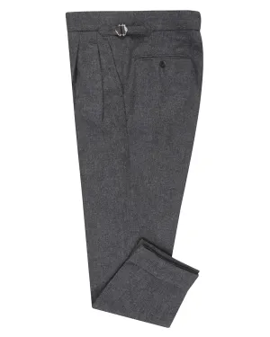 EThomas Wool Cashmere: Dark Grey Twill Stretch Fabric