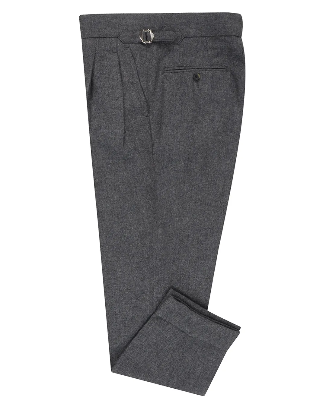 EThomas Wool Cashmere: Dark Grey Twill Stretch Fabric