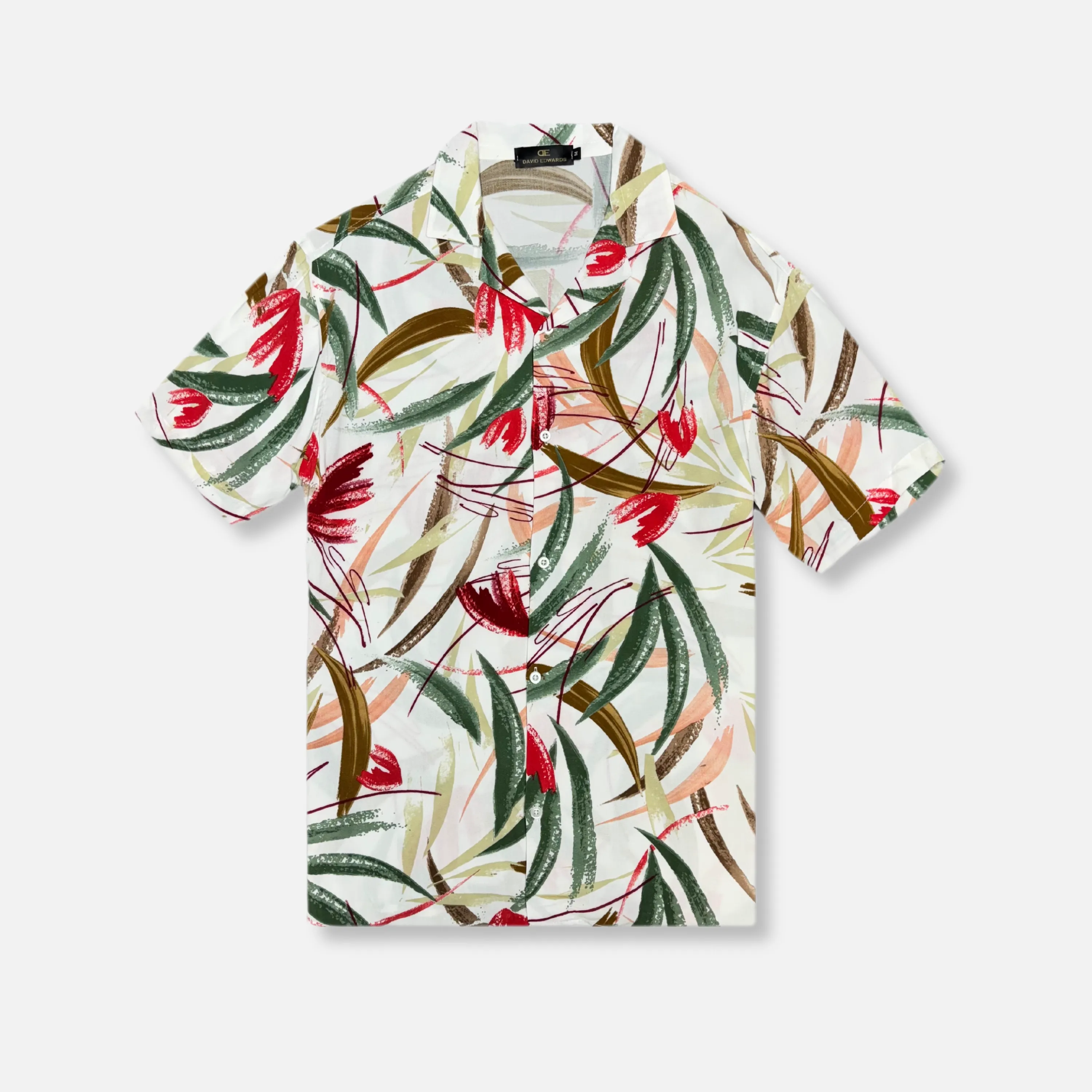 Doncaster Tropical Resort Revere Collar Shirt FlatlockSeaming