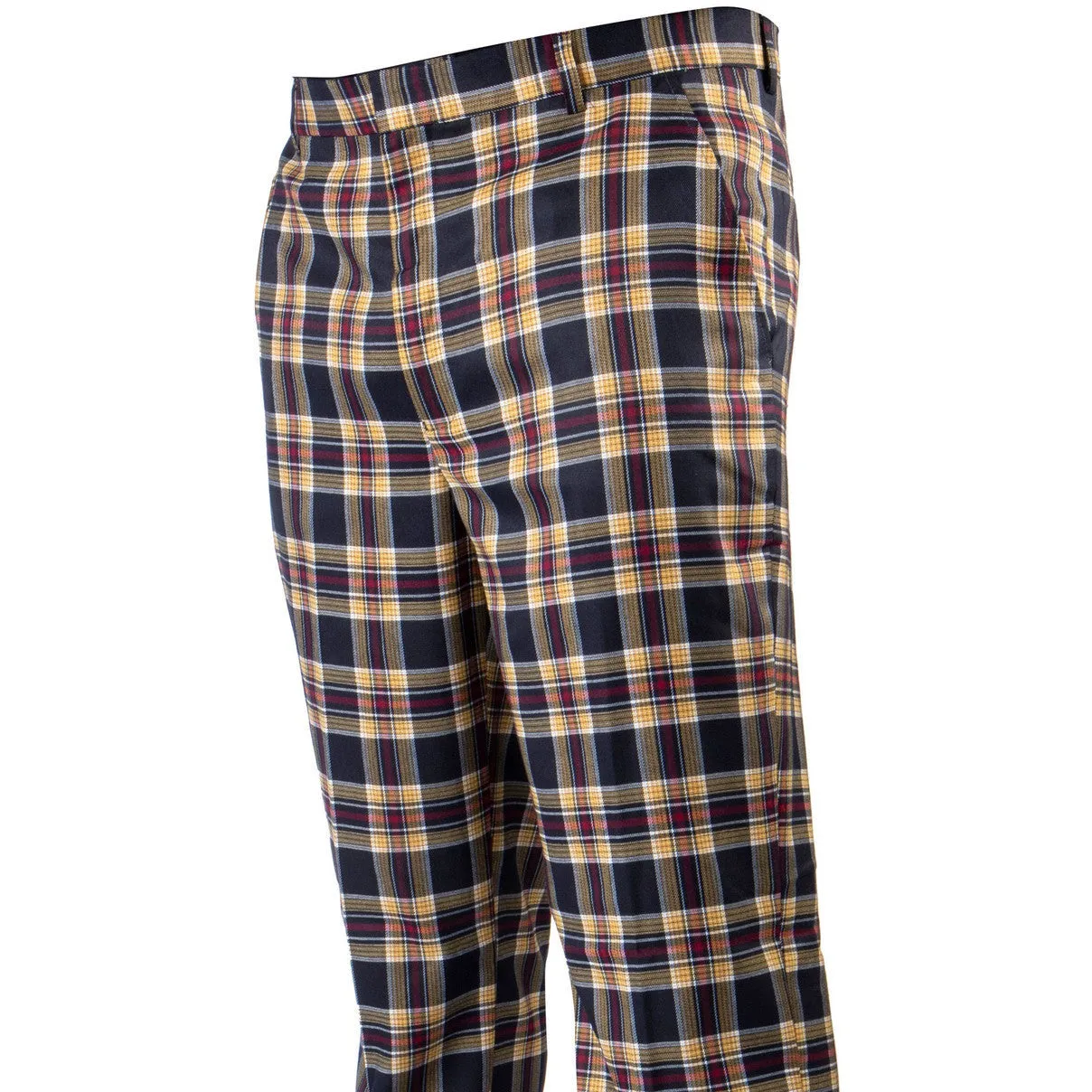 NonChafingLegs Quick Release Closure Plaid Black Yellow Red Pants