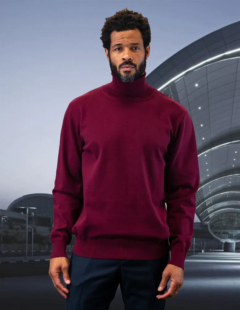 BURGUNDY TURTLE NECK Work Ready Couple Look