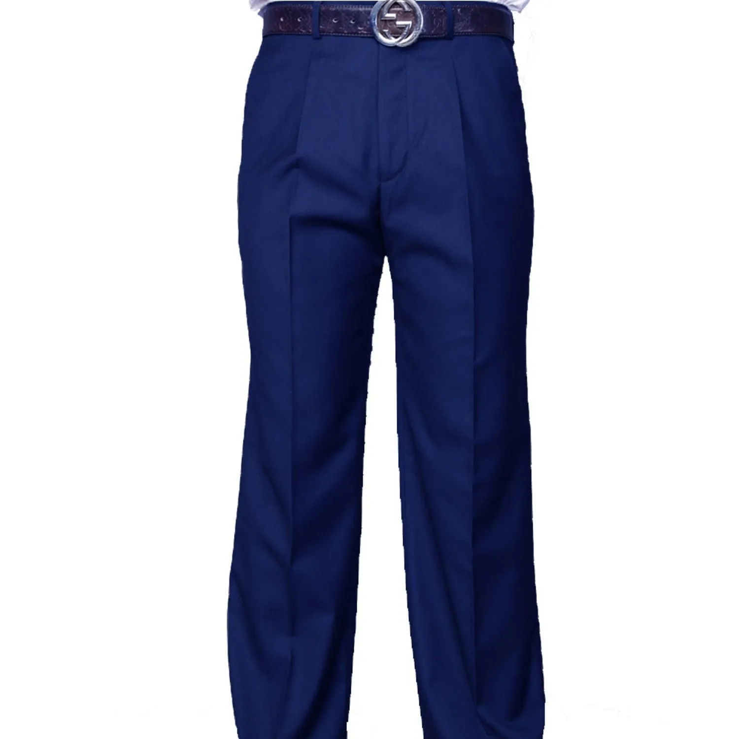 Dubhe Collection: Sapphire Pleated Wool Pants Bi Stretch Fabric Timeless Look