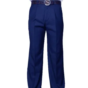 Dubhe Collection: Sapphire Pleated Wool Pants Bi Stretch Fabric Timeless Look