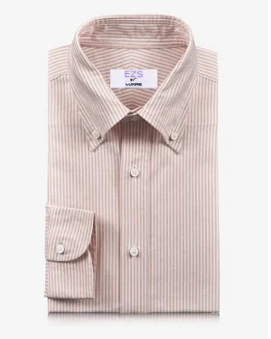 EZS Pale Orange University Stripes Oxford Shirt Gender Neutral Eco Friendly Material