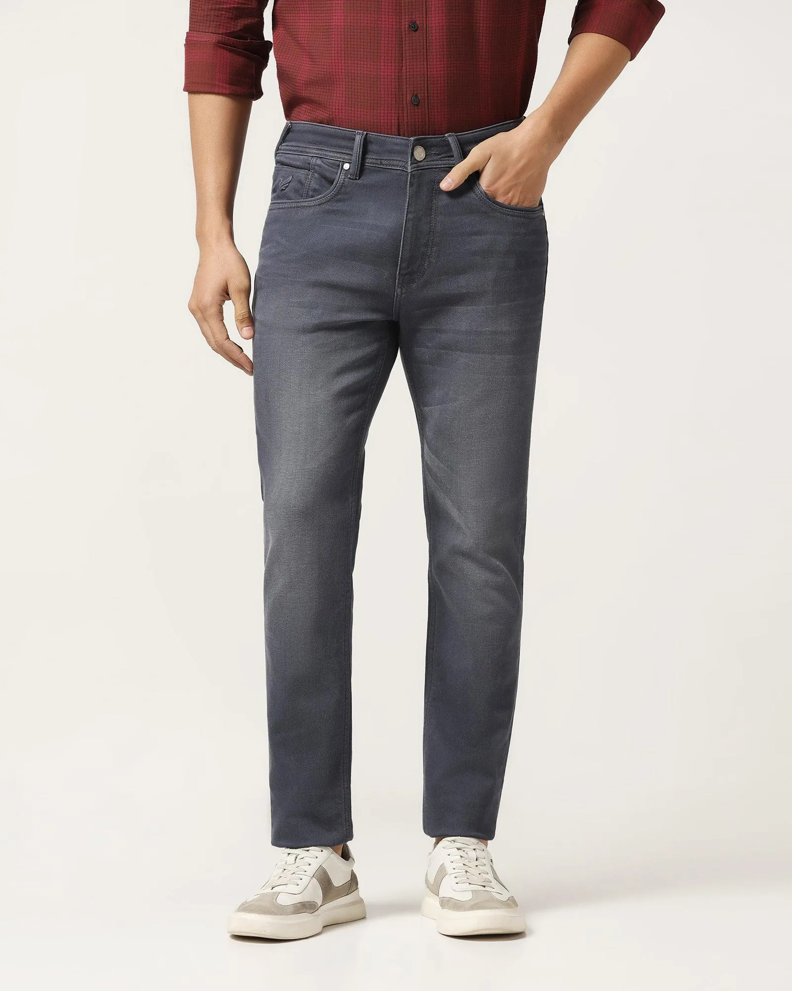Daily Essential Slim Yonk Fit Grey Textured Jeans - Pat