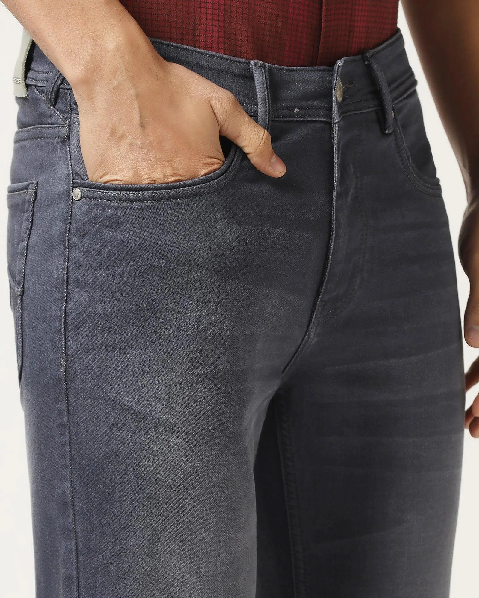 Slim Yonk Fit Grey Textured Jeans - Pat Street Casual