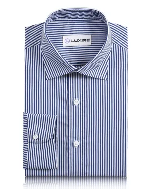 Dark Blue Awning Stripes Shirt Smooth Texture Rooftop Bar