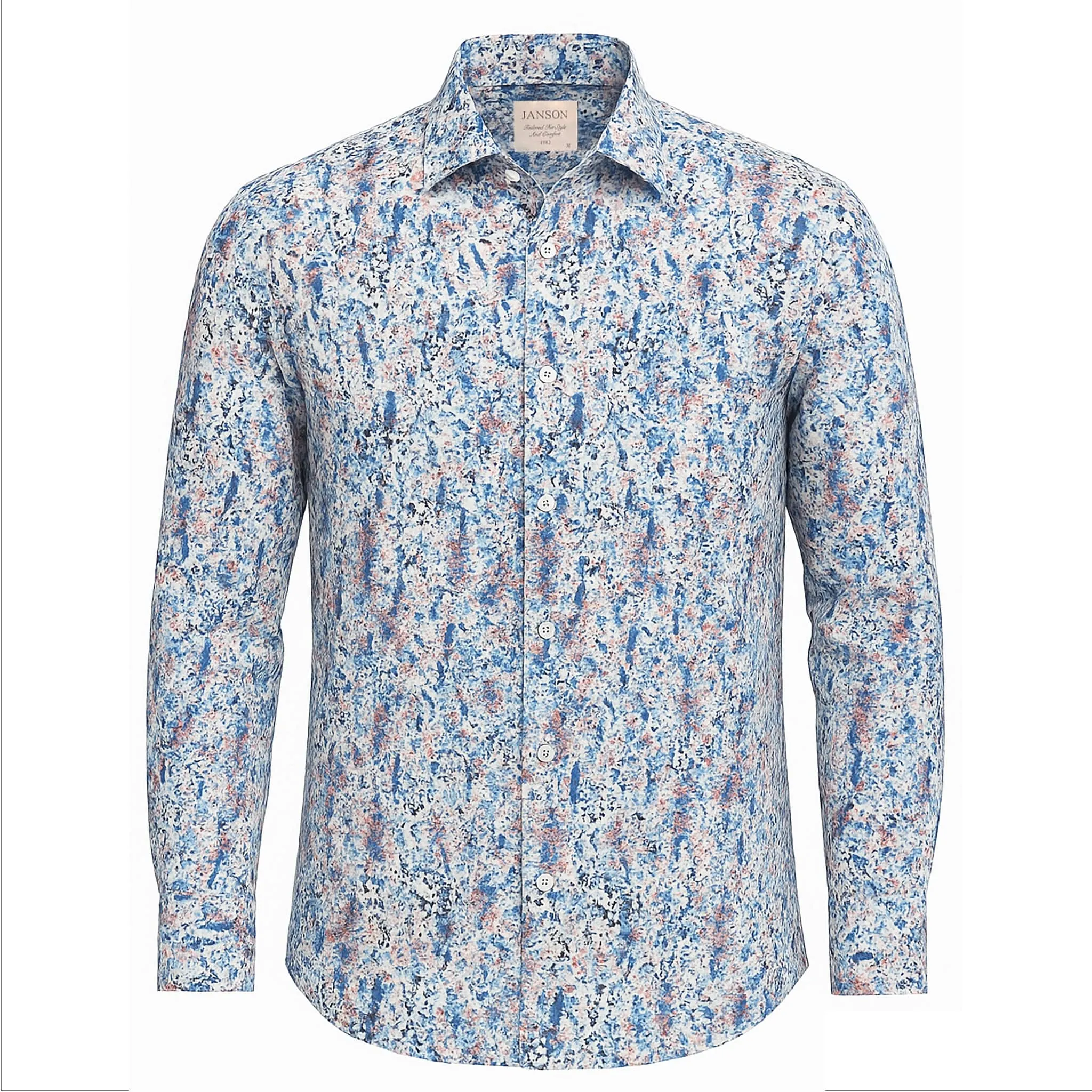 Compact Packing Fashion-Forward Janson Sport Shirt-100% Cotton Satin Finish, European Made