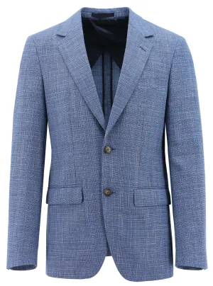 Weatherproof Zipper Tech ElasticWaistband Lazio Blue Tweed Sports Jacket