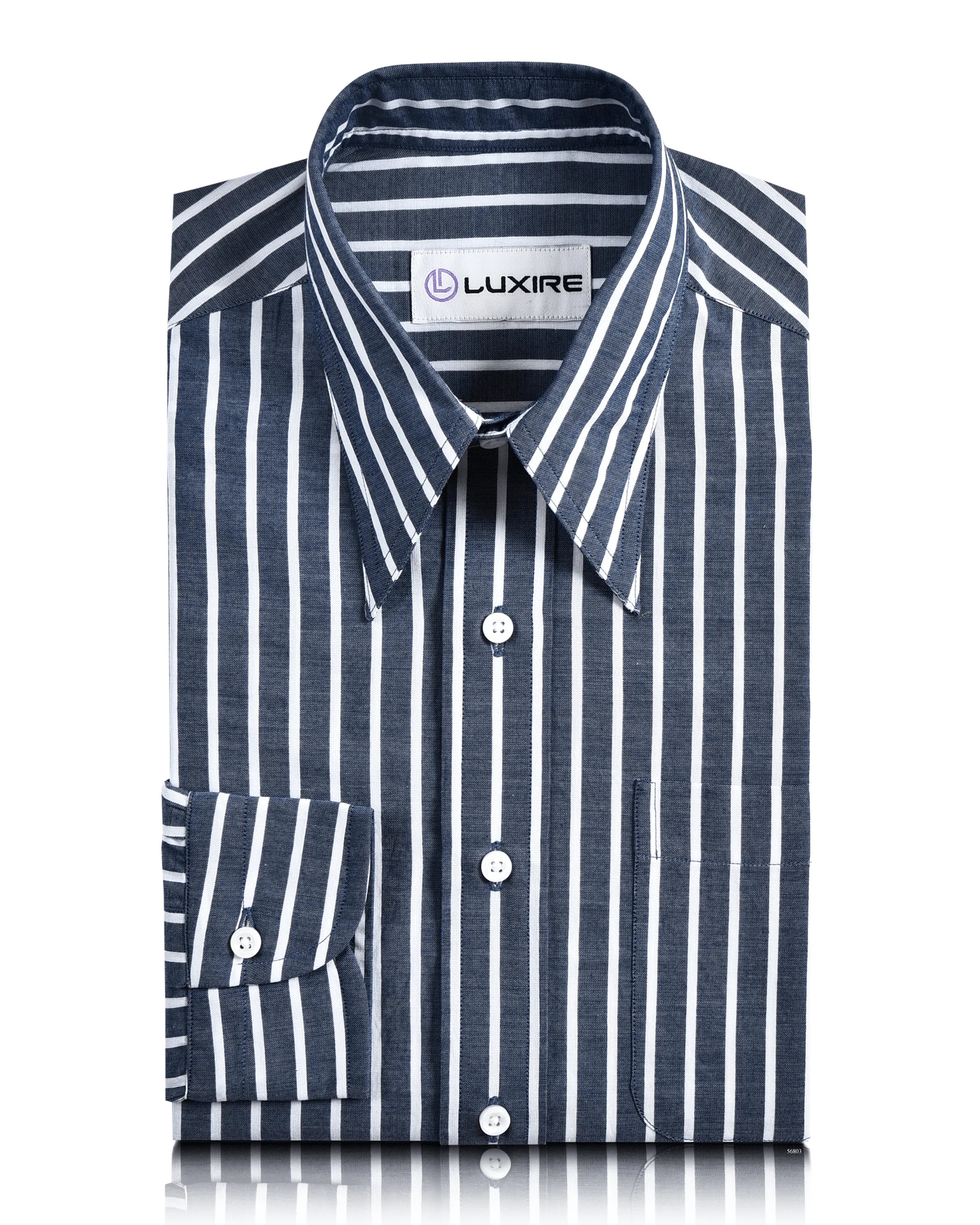 Navy Awning Stripes Shirt Clean Edge Trim
