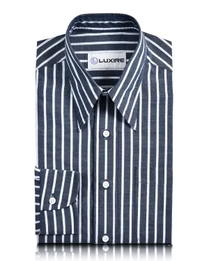 Navy Awning Stripes Shirt Clean Edge Trim