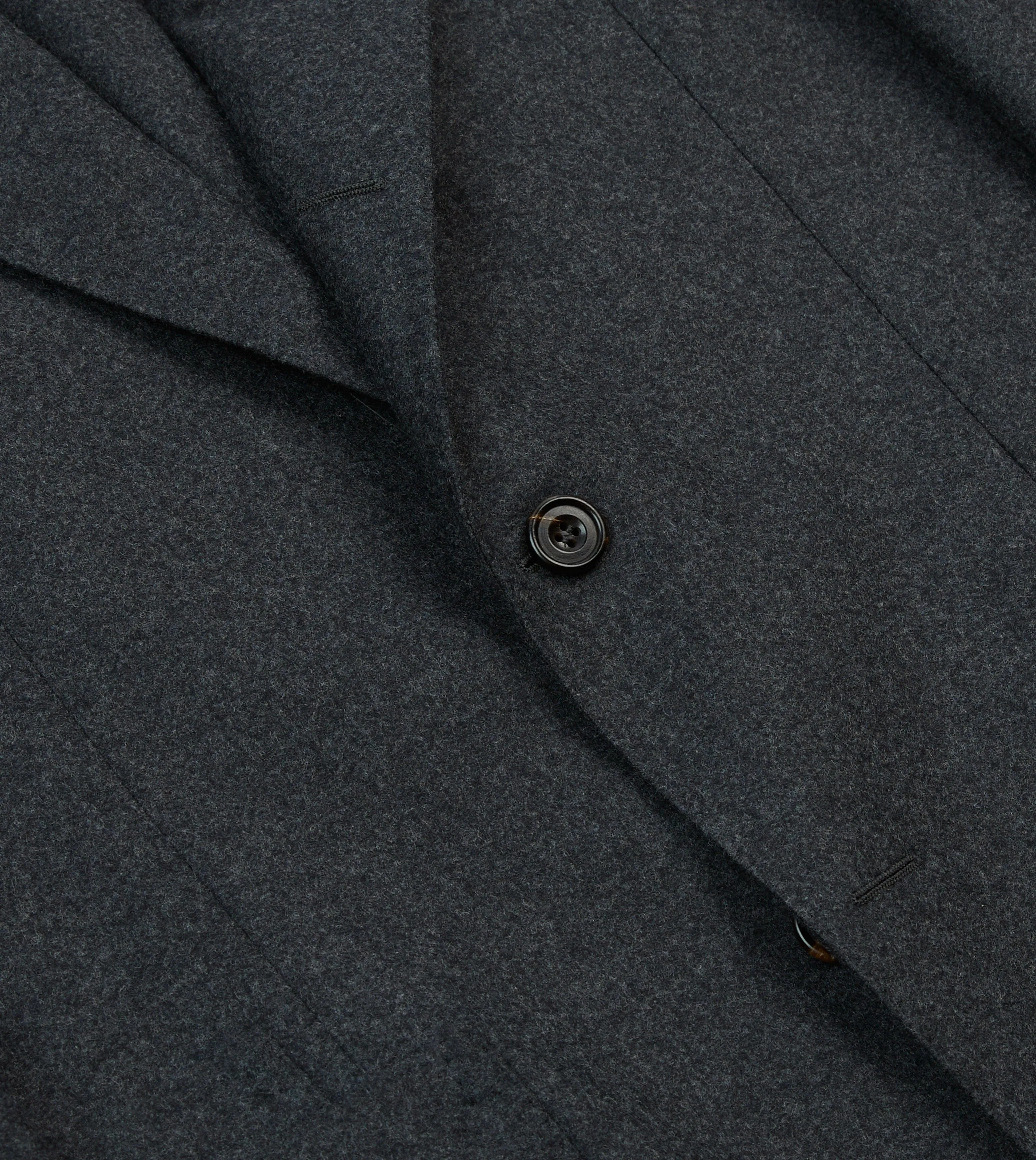 Impact Absorbing Back Panels Grey Wool Flannel Tailored Jacket