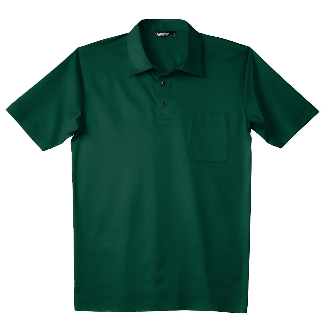 Anti Pilling Surface Minimal Layer David August Mercerized Cotton Polo Arcadia Green