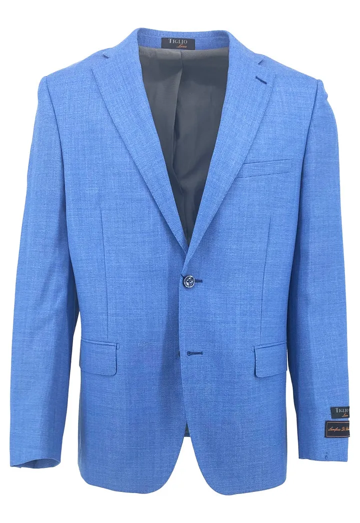 Weatherproof Zipper Daily Commute Tiglio Luxe Sky Blue Dolcetto Modern Fit, Pure Wool Jacket TL10712/331