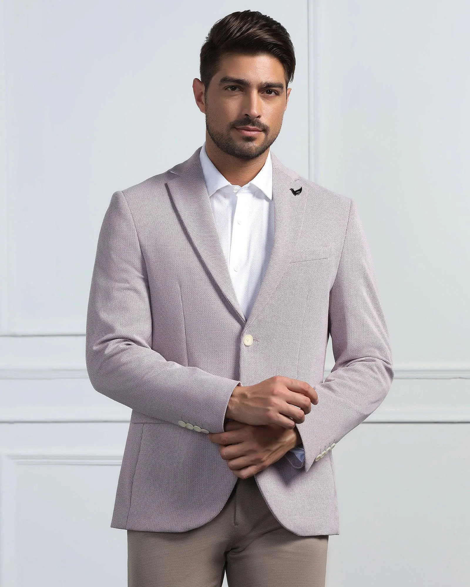 Formal Wine Textured Blazer - Venue Reinforced Collar Structure