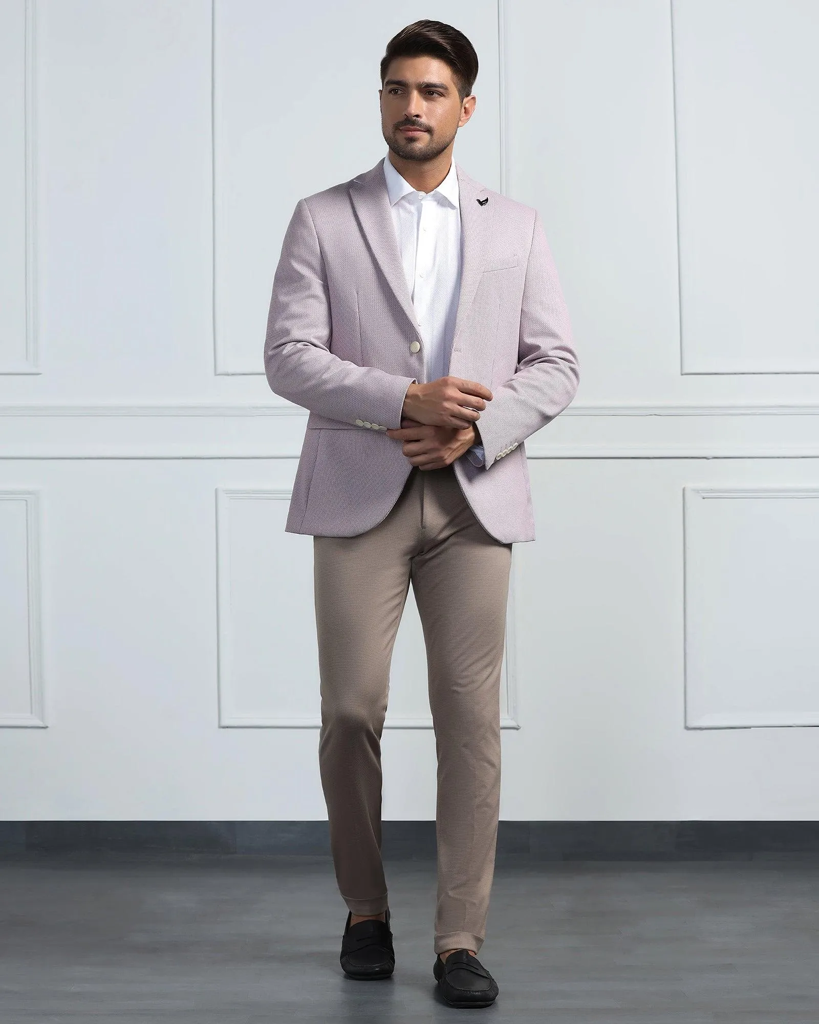 Mid Length Design Formal Wine Textured Blazer - Venue
