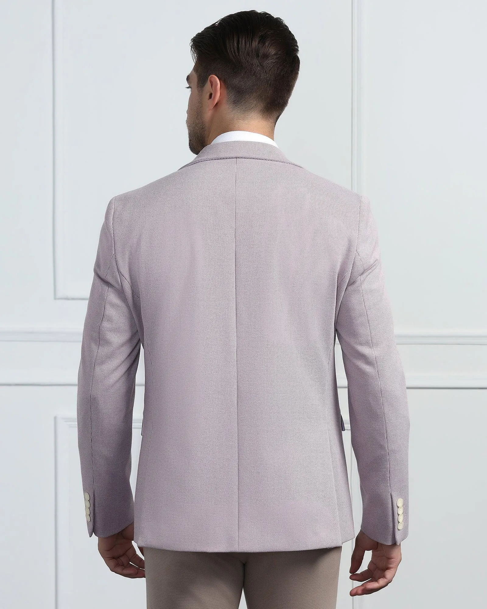 Formal Wine Textured Blazer - Venue SnapFastenings Packable Construction