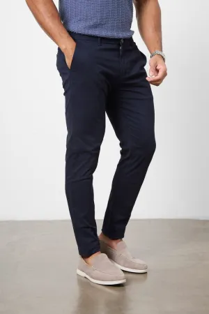 Athletic Fit Cotton Stretch Chino Pants in Navy ArticulatedJoints