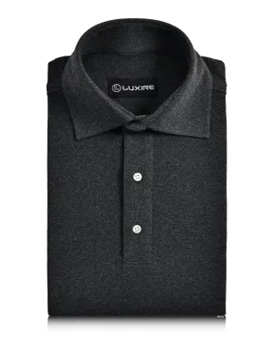 Button-Down Collar Stylish Design Heather Charcoal Grey Polo T-Shirt