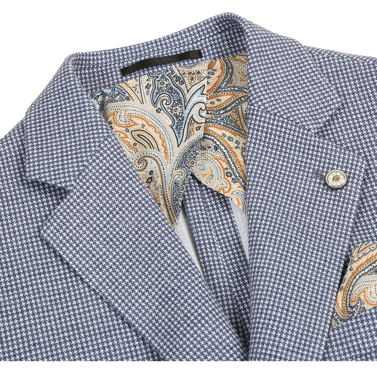 Pellagio Men's Half Canvas Blazer Blue PS25-11 Elastic Cuff Adjustment