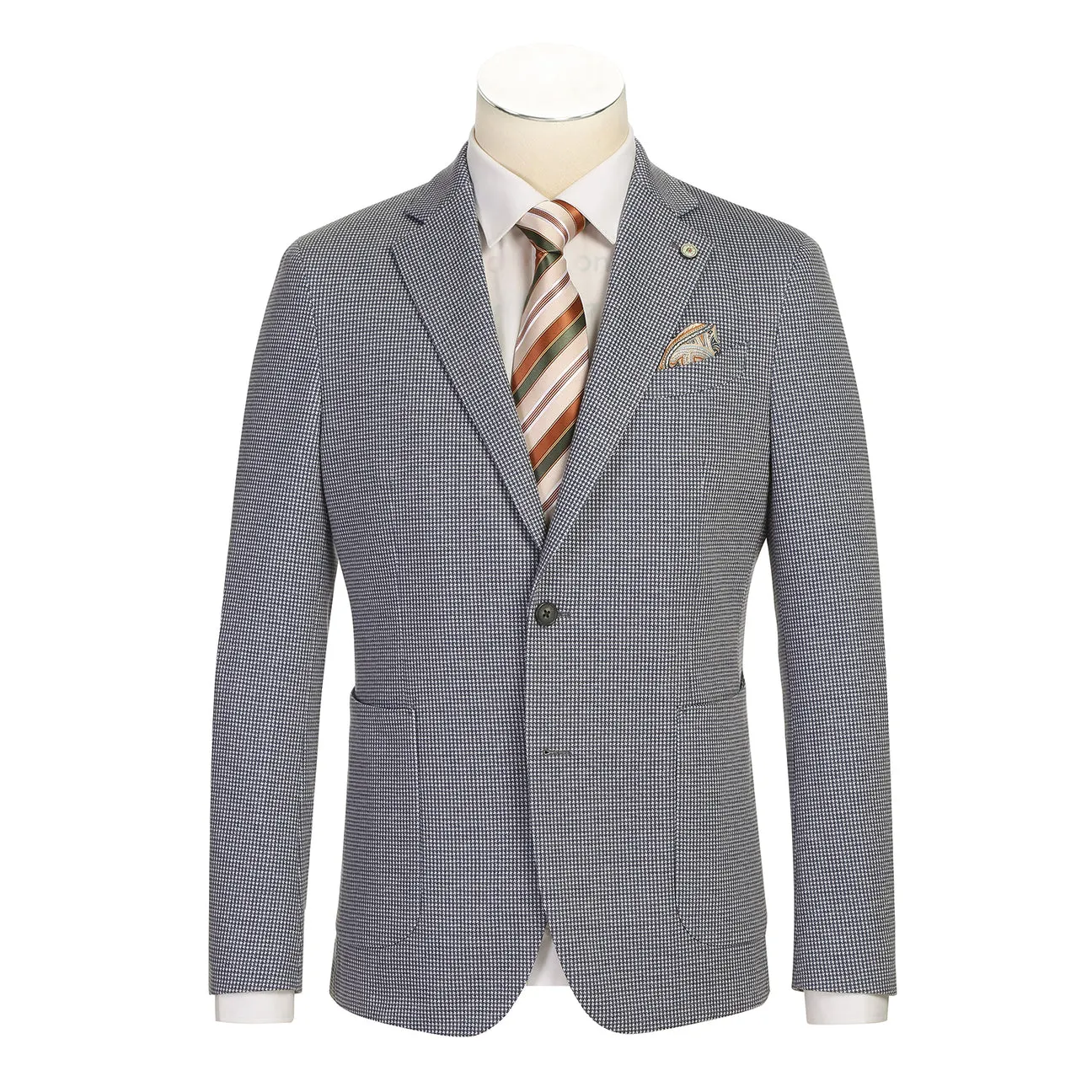 All Day Comfort High Visibility Trim Pellagio Men's Half Canvas Blazer Blue PS25-11