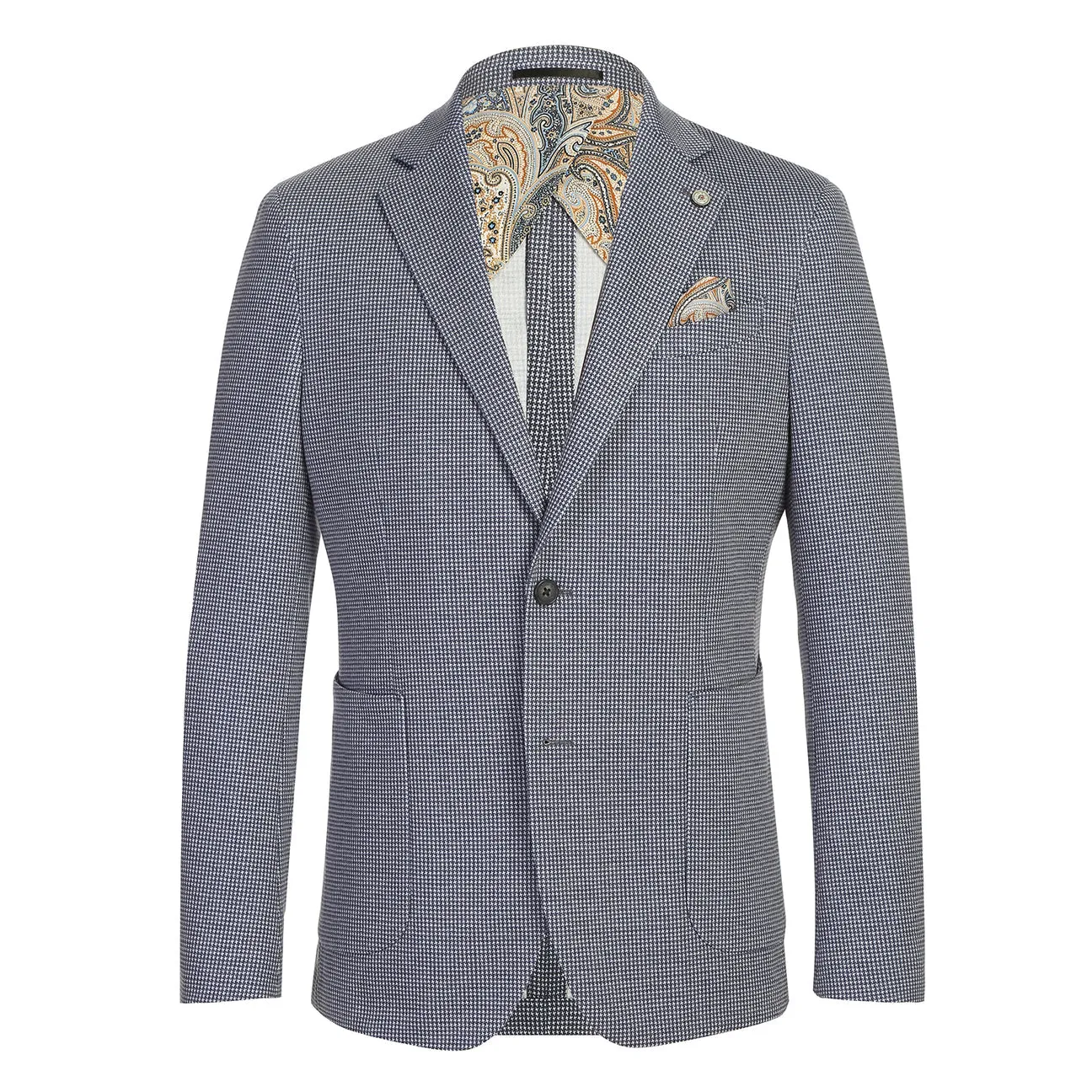 Pellagio Men's Half Canvas Blazer Blue PS25-11 Warm Layers Chic Urban