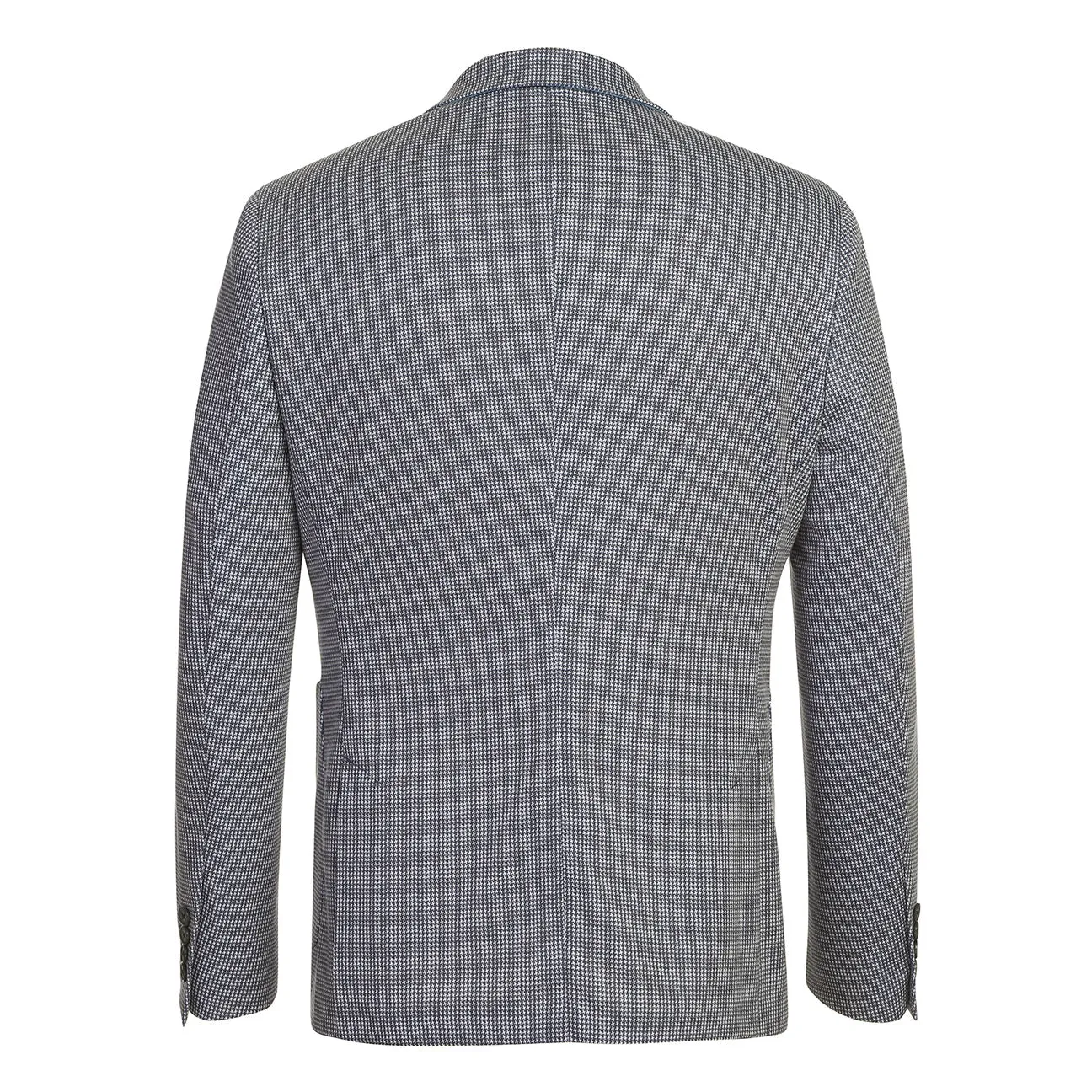 Classic Ribbed Cuffs Matte Finish Pellagio Men's Half Canvas Blazer Blue PS25-11