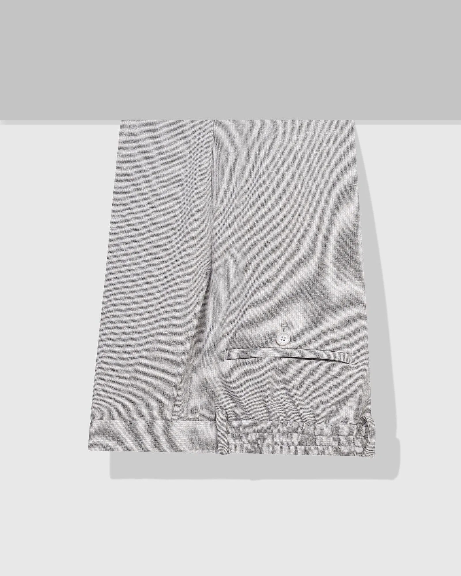 Low Profile Design Casual Vibe Sneaker Fit Grey Textured Pant - Fronx