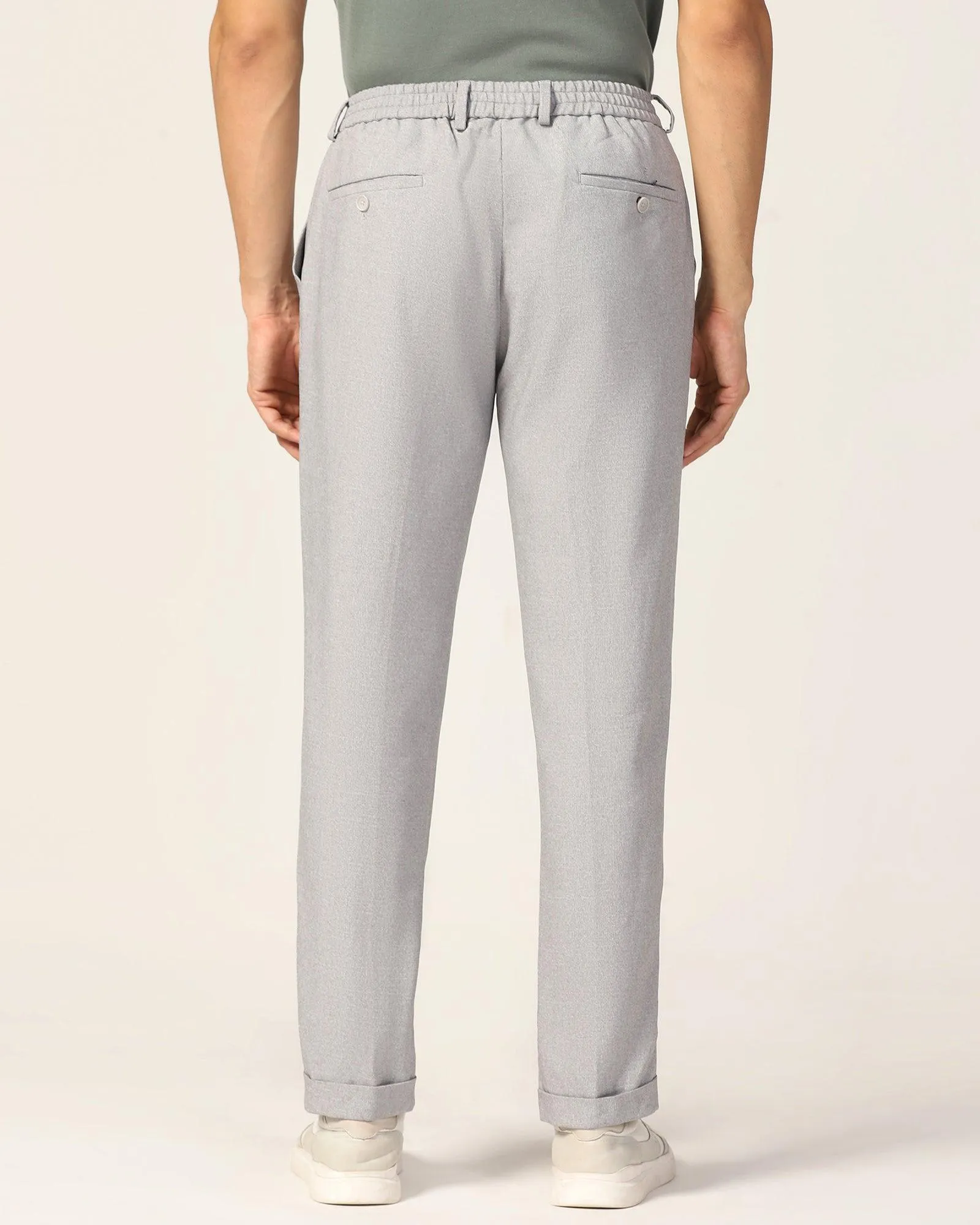 Sneaker Fit Grey Textured Pant - Fronx Casual Layer Fit Active Comfort