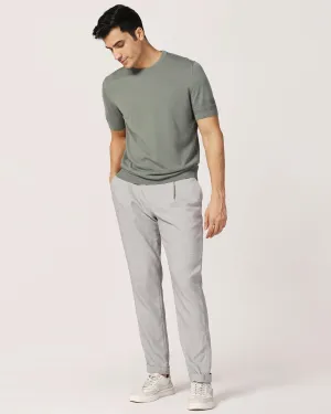 Sneaker Fit Grey Textured Pant - Fronx Perfect Length
