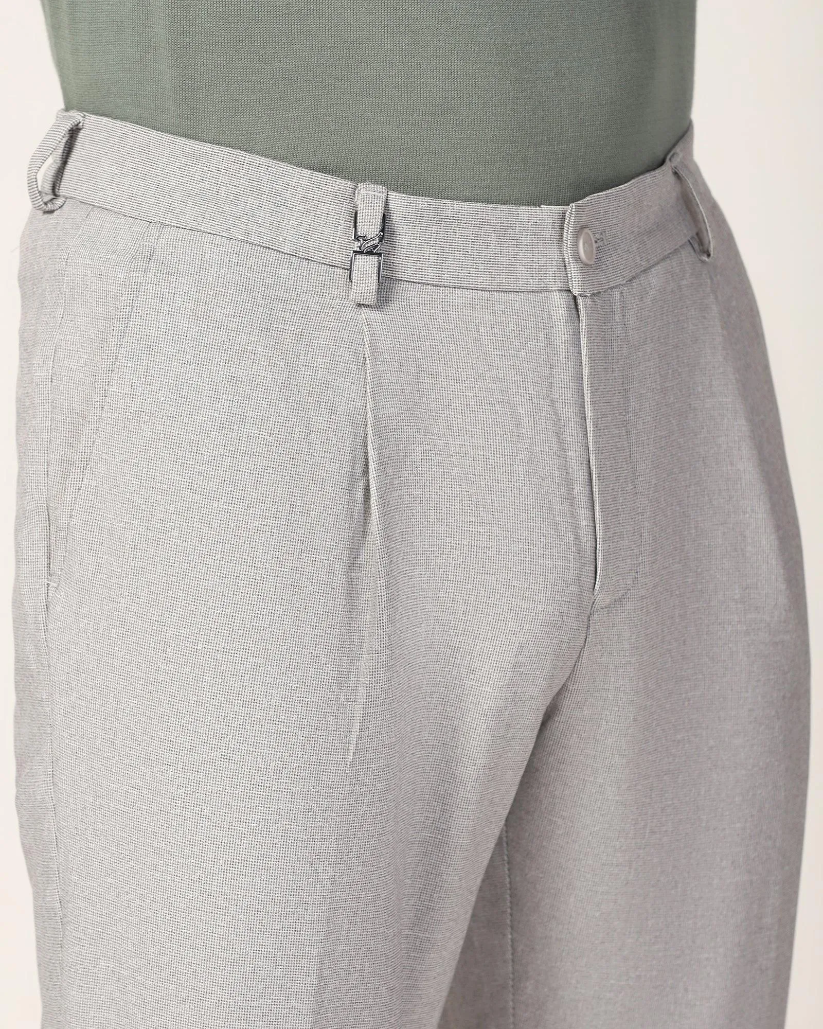 Sneaker Fit Grey Textured Pant - Fronx Daily Comfort Fit