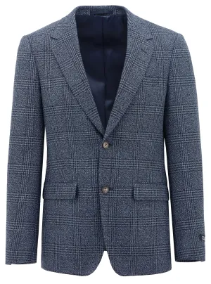 Wind Resistant Lining Cold Climate Melrose Blue Checked Sports Jacket