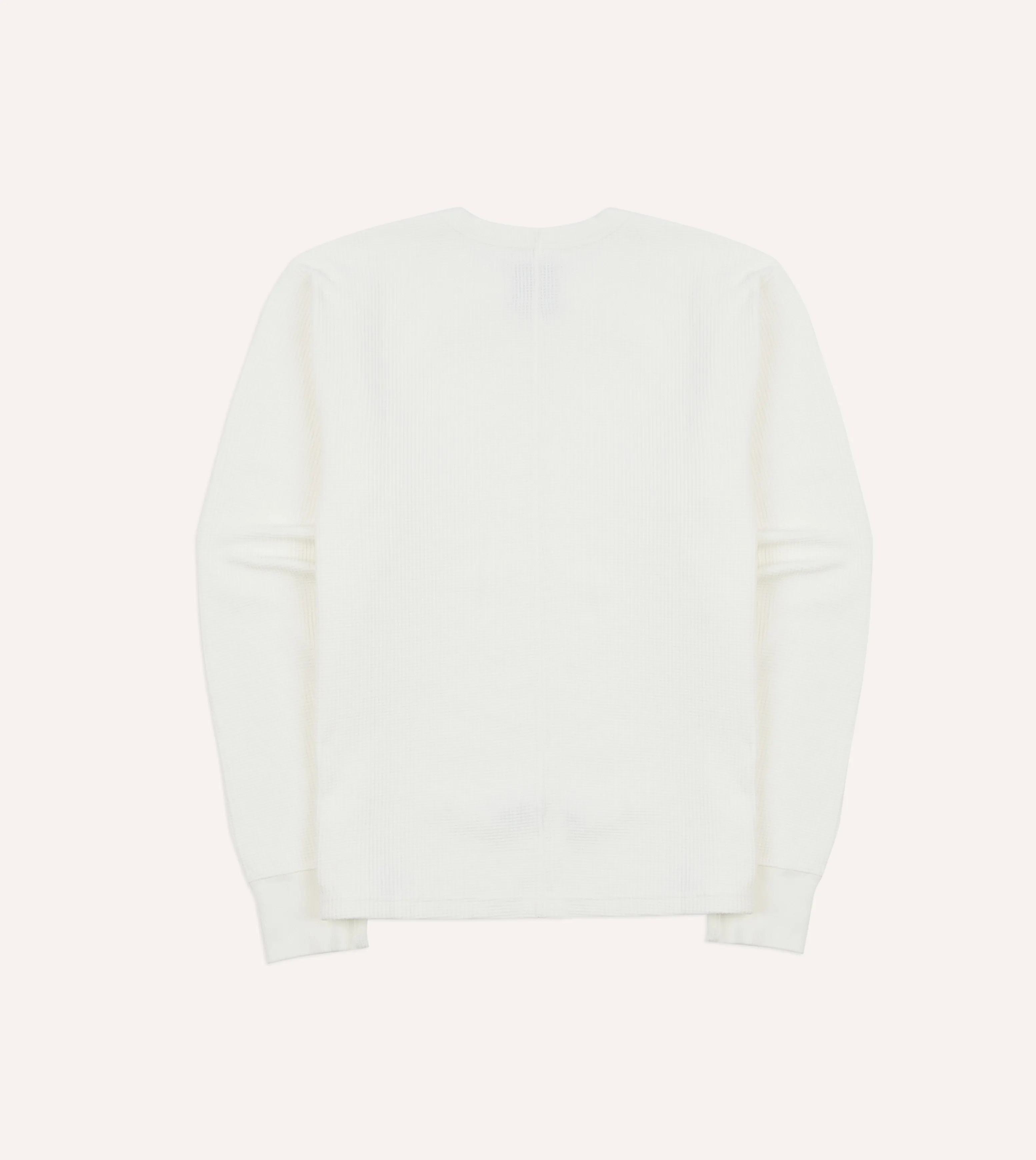 Denim combination Layered Sleeve Construction White Waffle Knit Long-Sleeve Hiking T-Shirt