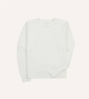 Smooth Look Streetwear Style White Waffle Knit Long-Sleeve Hiking T-Shirt