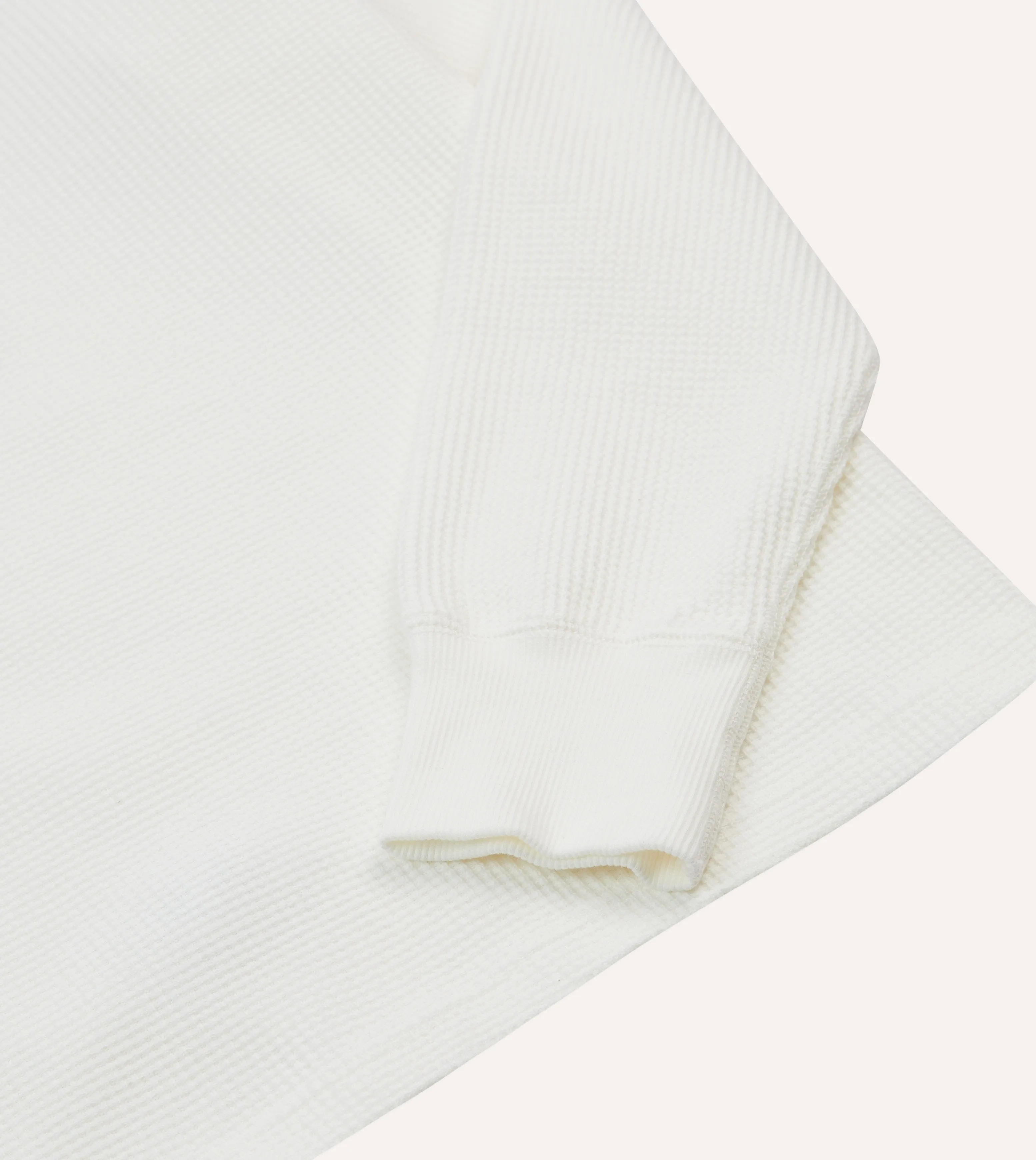 White Waffle Knit Long-Sleeve Hiking T-Shirt SlimFit