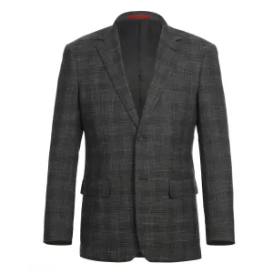 Bonded Edge Finish Alessandro Vitello by Renoir New Slim Fit Gray Blue Blazer 294-39