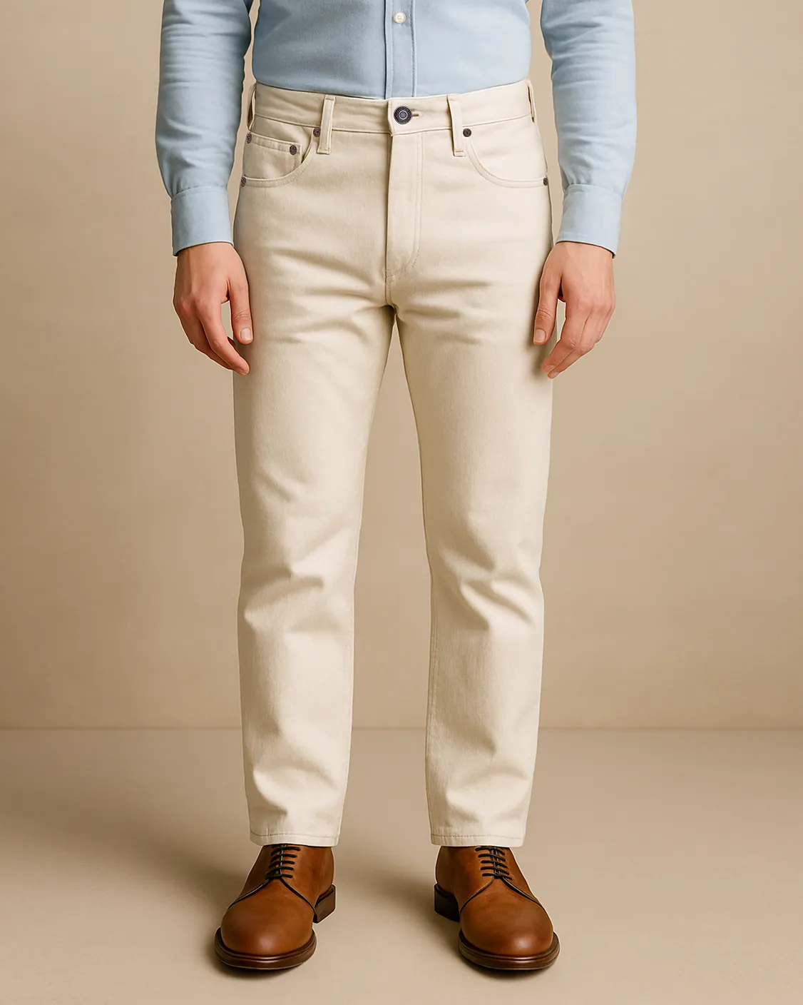 Outfit Vibe Ecru Twill Denim Jeans