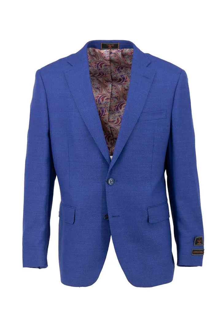 Tiglio Luxe Cobalt Blue Dolcetto Modern Fit, Pure Wool Jacket TL107380 NoiseFreeMaterial Noise Reducing Fabric