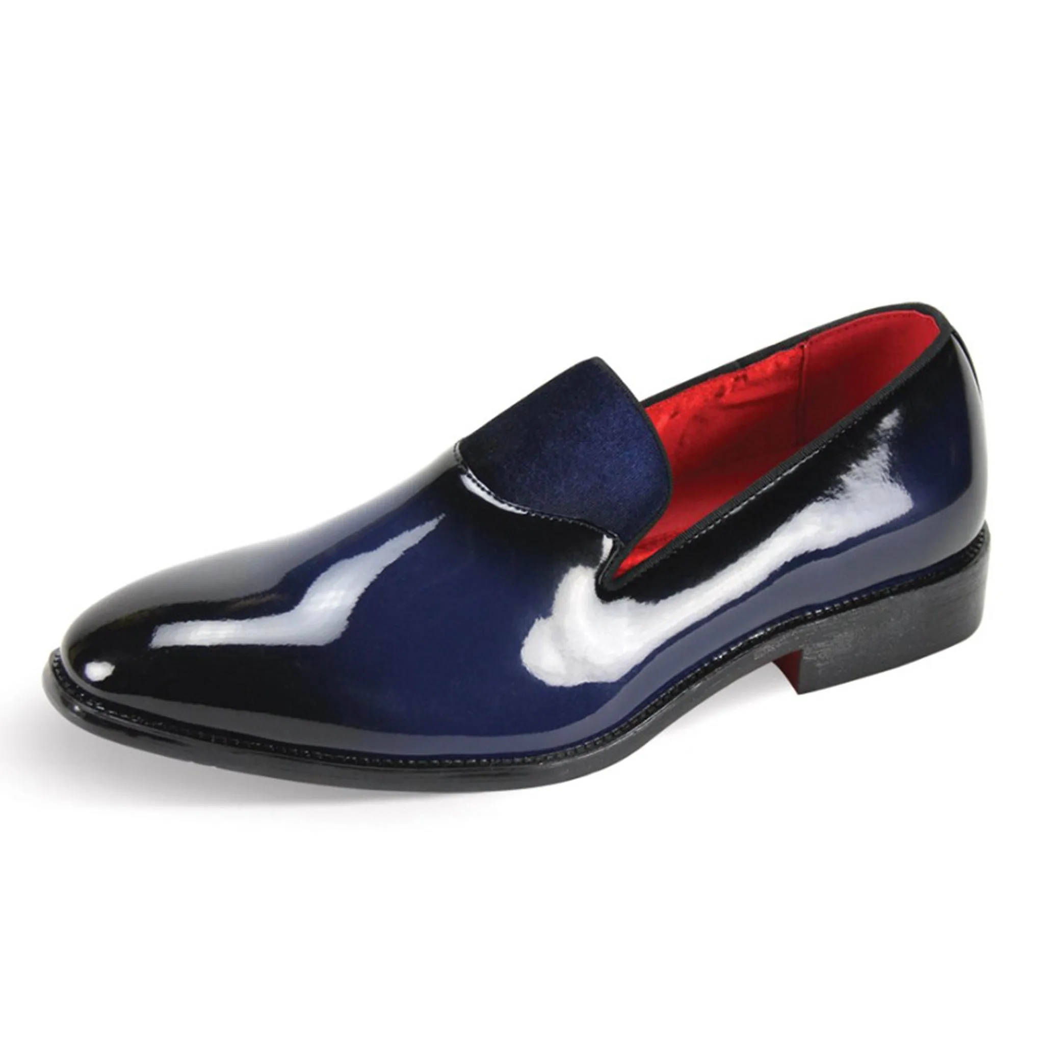 Navy Patent Fashion Loafer River Cross Thermoformed Heel Counter