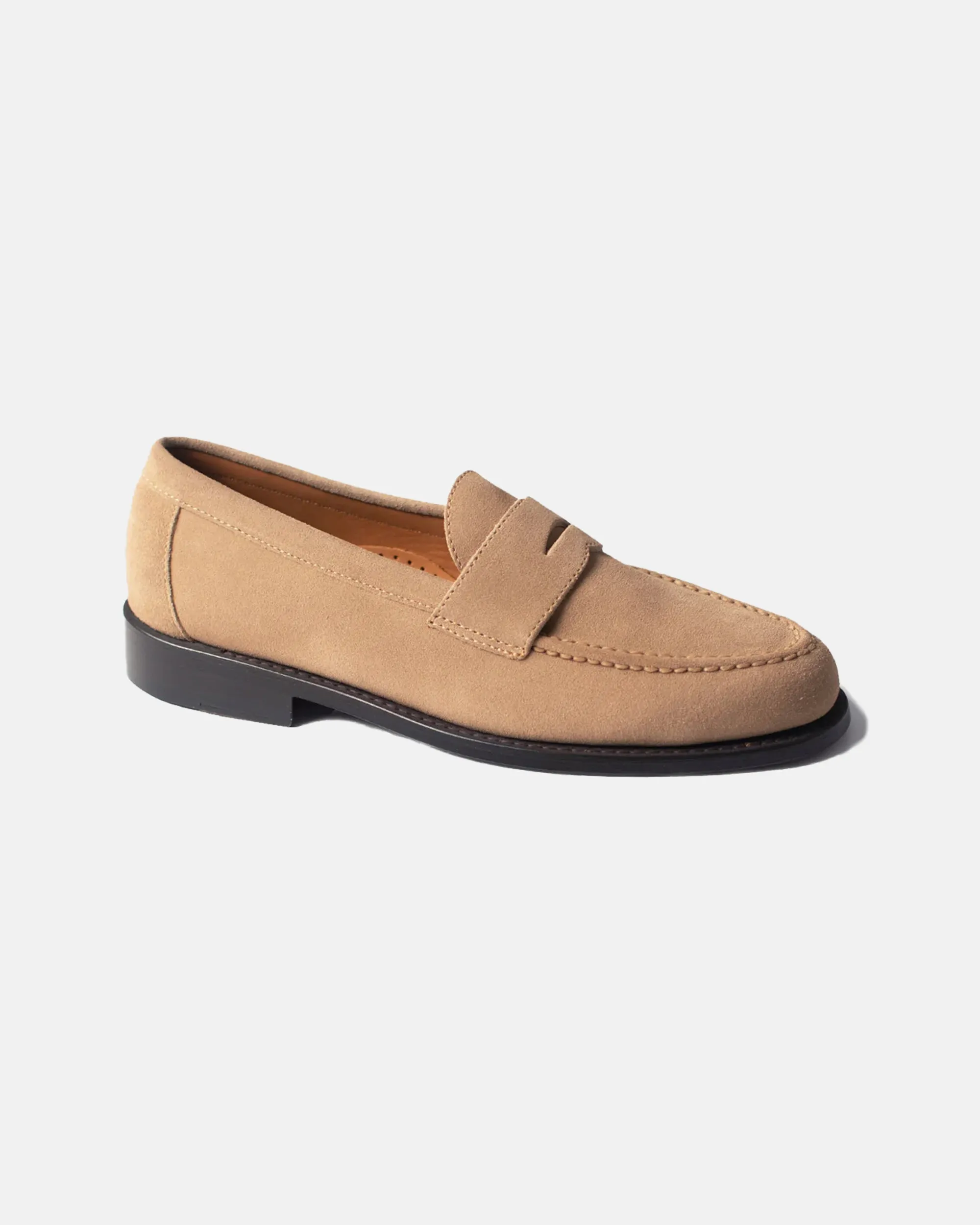 Tan Suede Penny Loafers Eco Friendly Office Workers Proprioception Enhance