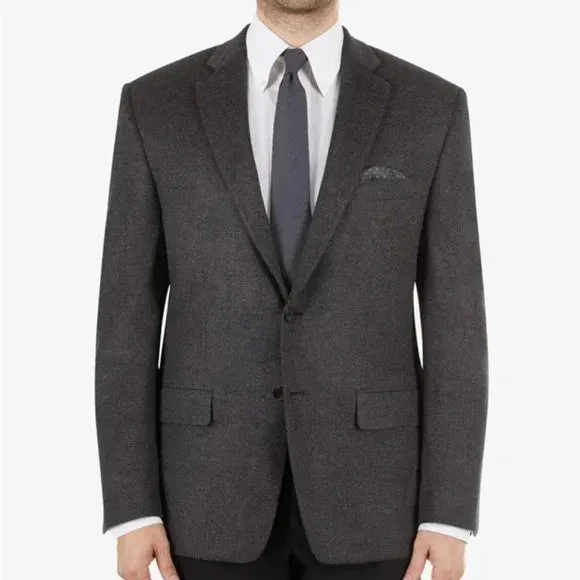 Ralph Lauren Ultraflex Wool/Silk Blend Sportcoat in Dark Grey Heavy Duty Zippers Secure Closure Systems
